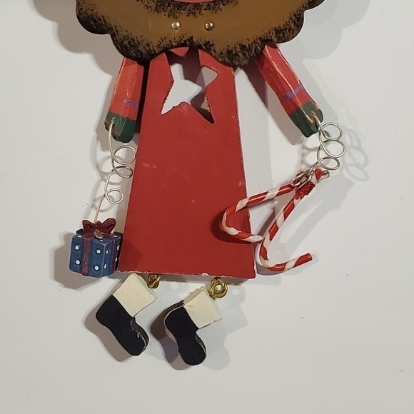 Painted rustic Wood wire Dangly Santa wings Star Candy Cane Present Ornament - Picture 10 of 10